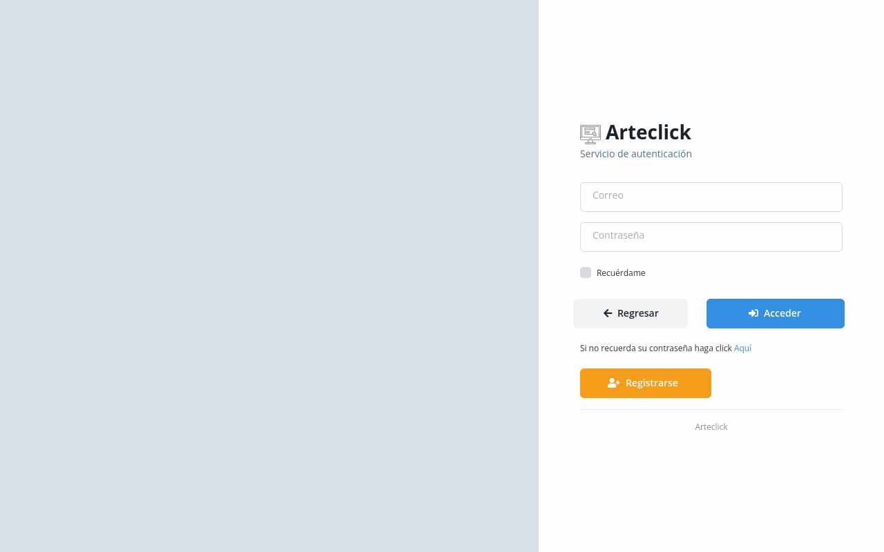 Pantalla de arteclick.ventanillaunicavirtualquindio.gov.co