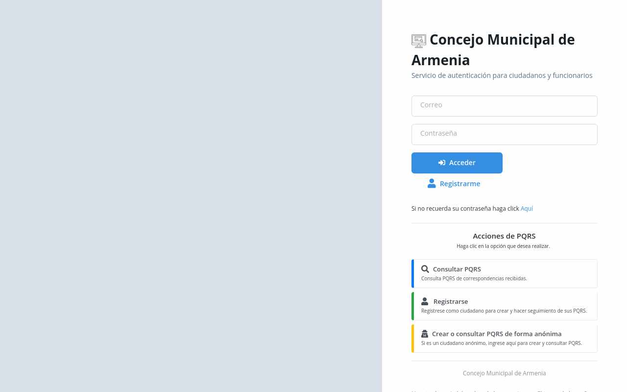 Pantalla de concejo-armenia.intraweb.com.co