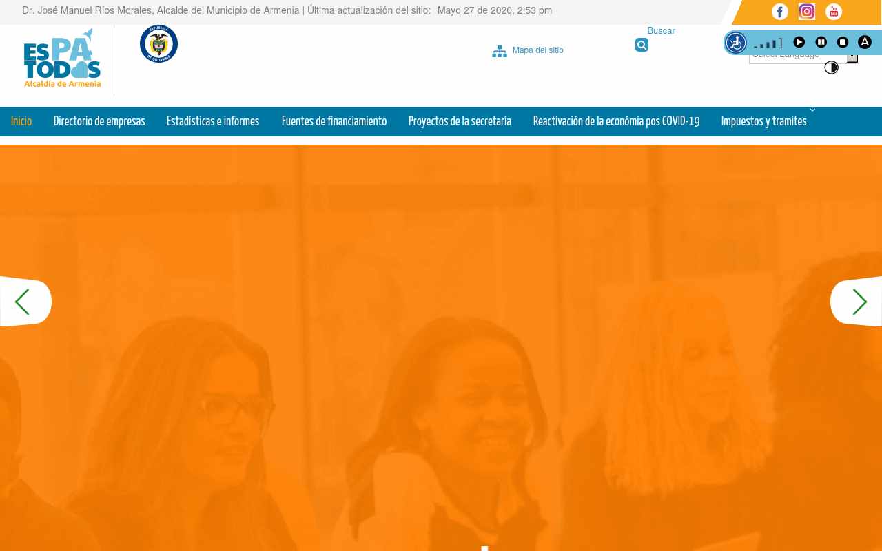 Pantalla de desarrolloeconomico.armenia.gov.co
