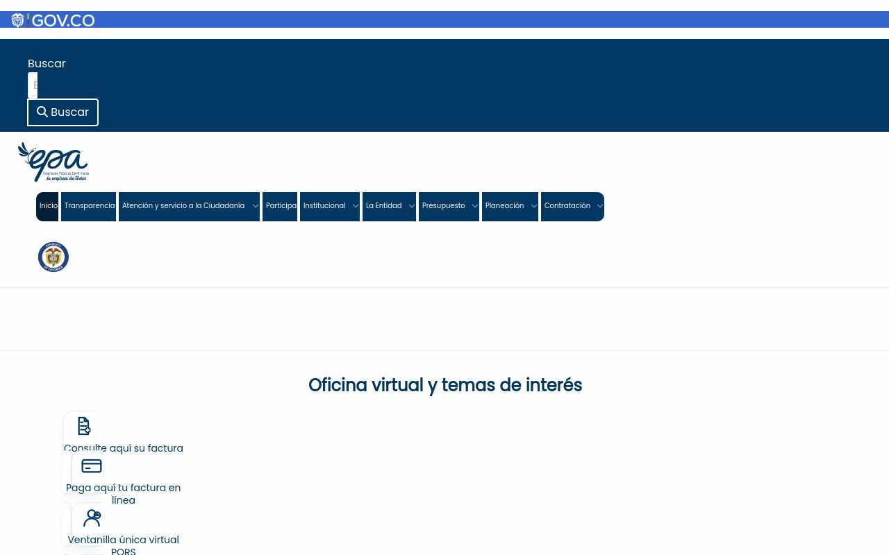 Pantalla de epa.gov.co