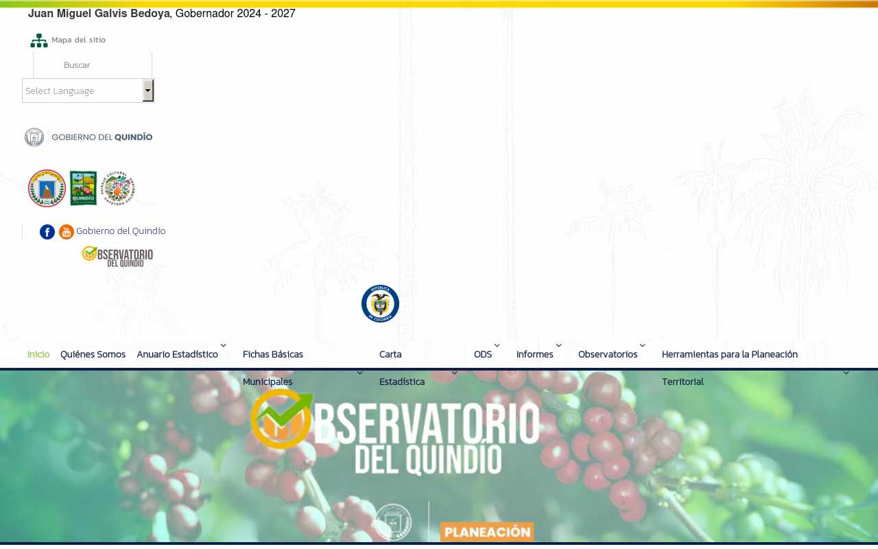 Pantalla de observatorio.quindio.gov.co